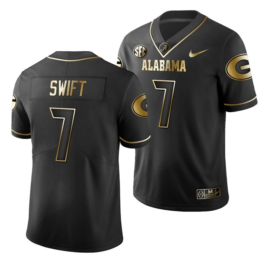 d'andre swift black golden edition men's jersey