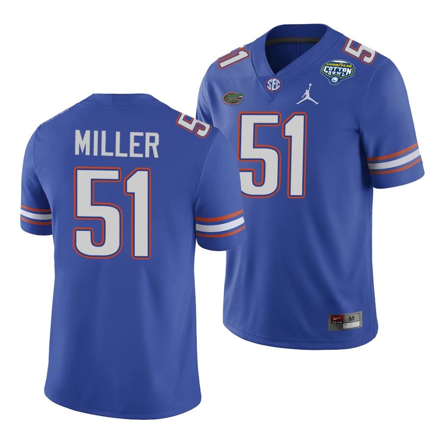 florida gators ventrell miller royal 2020 cotton bowl classic college football jersey