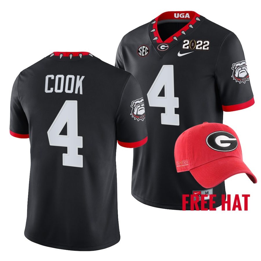 georgia bulldogs james cook black 2021 orange bowl champions cfp jersey