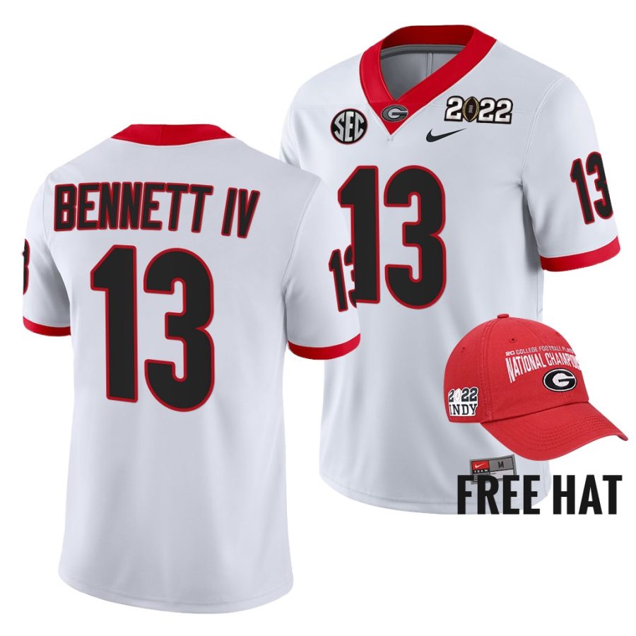 georgia bulldogs stetson bennett white 2021 orange bowl champions cfp jersey