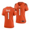 ja'marr chase bengals 2021 nfl draft game women's orange jersey
