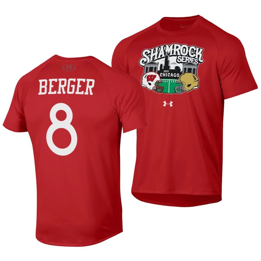jalen berger red 2021 shamrock series chicago game t shirts