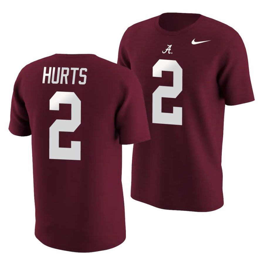 jalen hurts crimson college football men's jersey