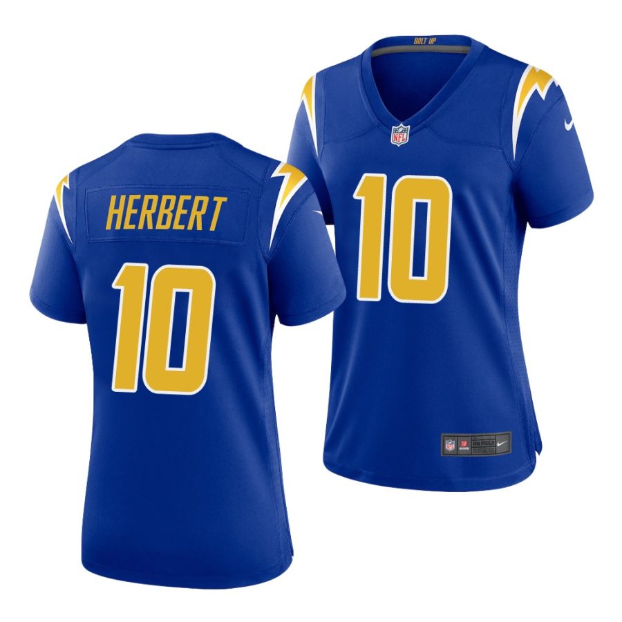 justin herbert royal 2020 nfl draft women's jersey