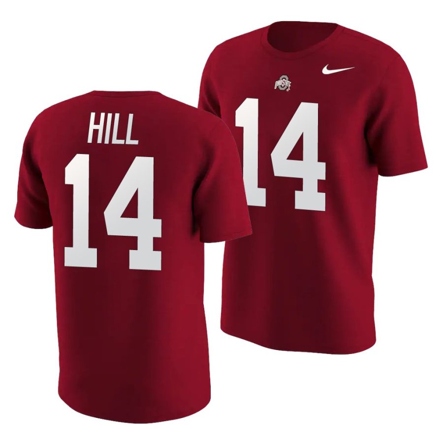 k.j. hill scarlet college football ohio state buckeyes shirt