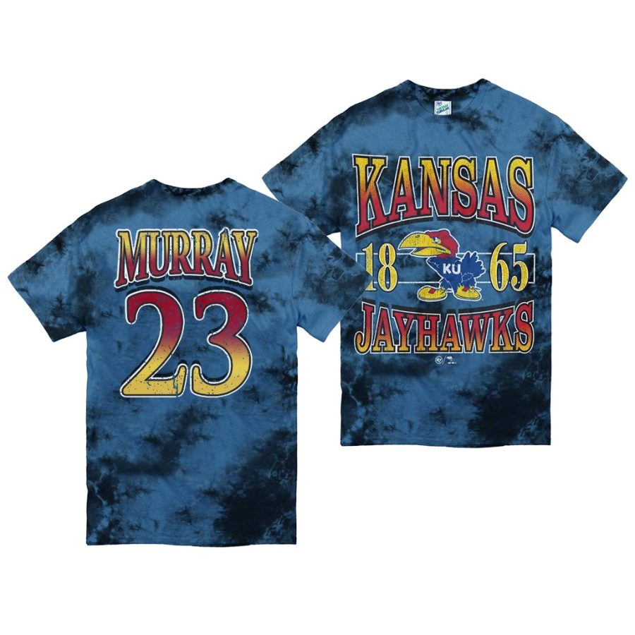 kansas jayhawks jamal murray blue vintage tubular retro tie dye t shirt