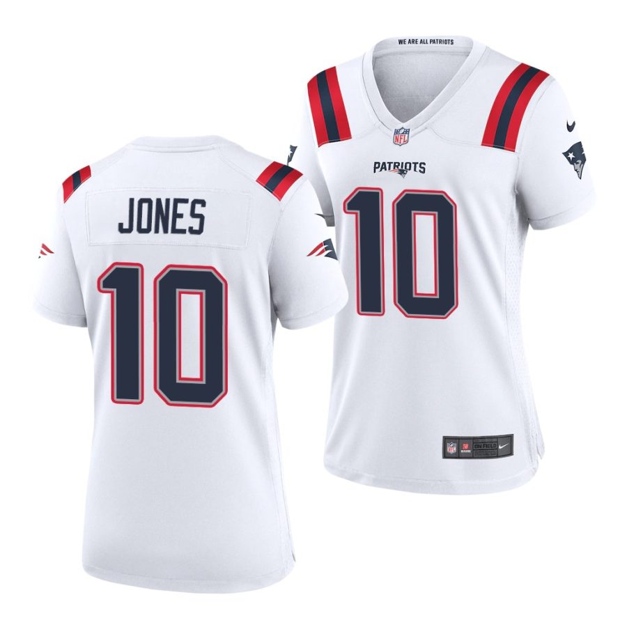 mac jones patriots 2021 nfl draft game women's white jersey