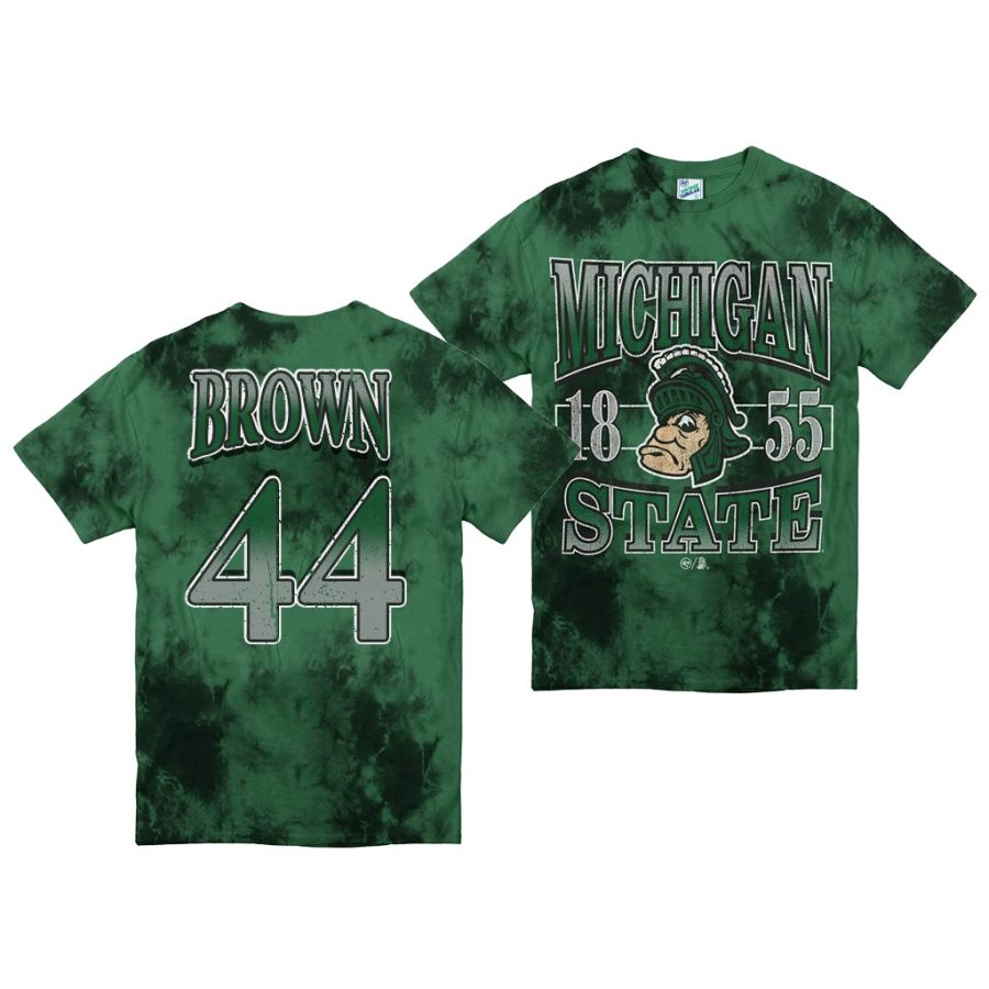 michigan state spartans gabe brown green vintage tubular retro tie dye t shirt