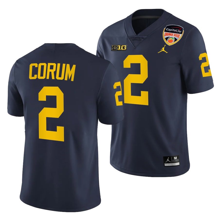 michigan wolverines blake corum navy 2021 orange bowl college football playoff jersey