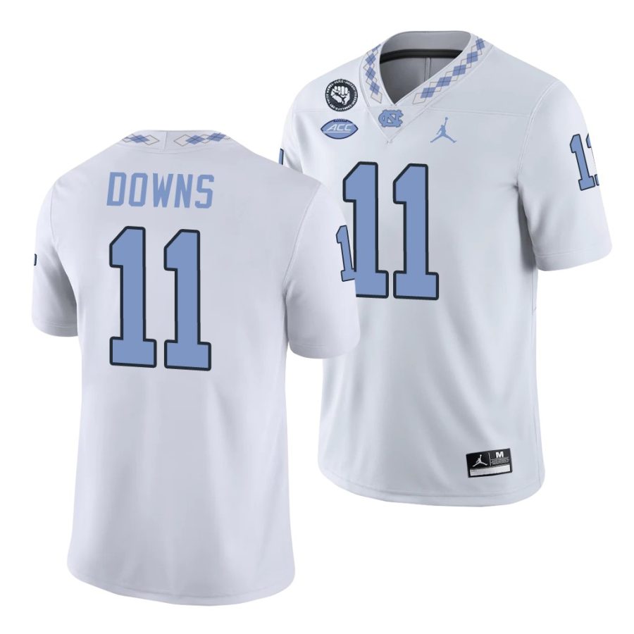 north carolina tar heels josh downs white game football replica jersey