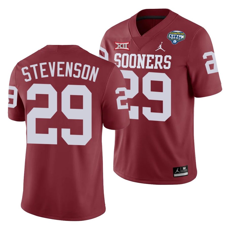 oklahoma sooners rhamondre stevenson crimson 2020 cotton bowl classic college football jersey