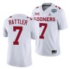 oklahoma sooners spencer rattler white 2020 cotton bowl classic college football jersey