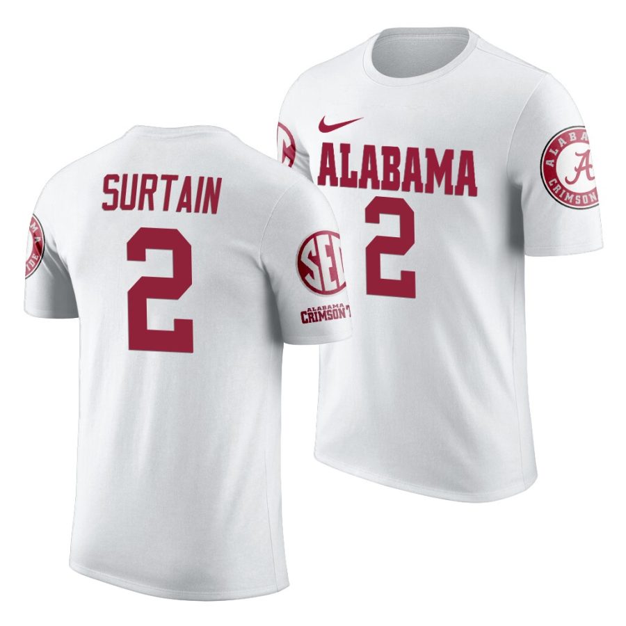 patrick surtain jr. white team logo ncaa football jersey