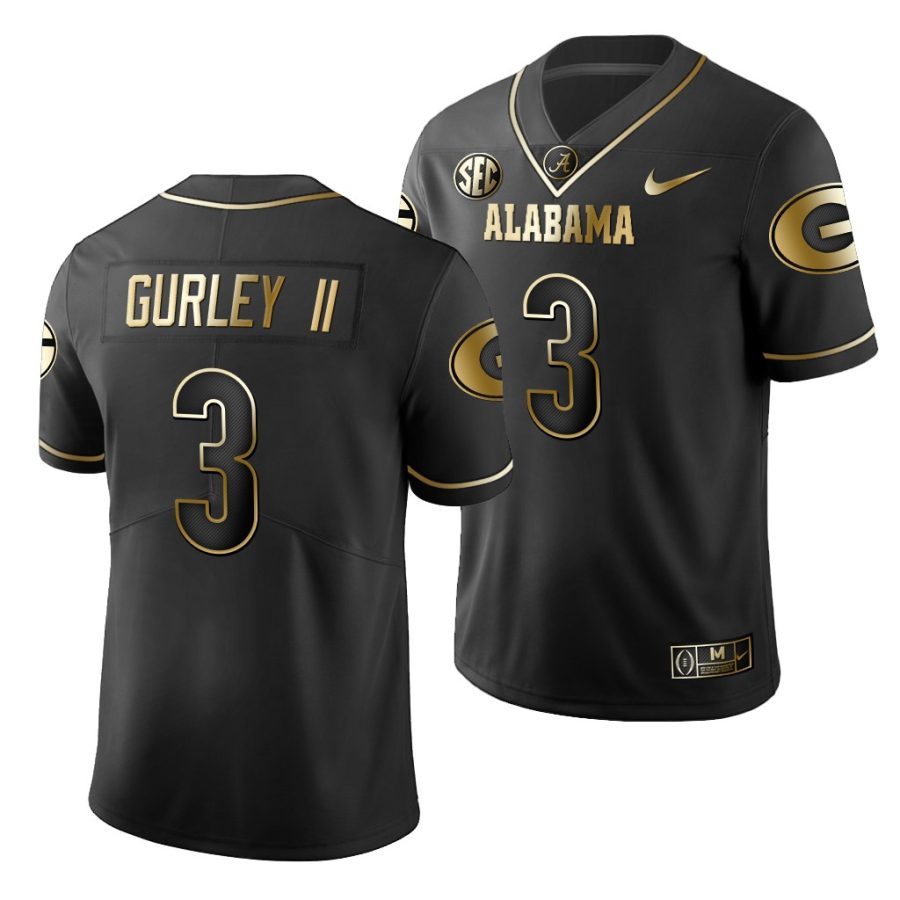 todd gurley ii black golden edition men's jersey