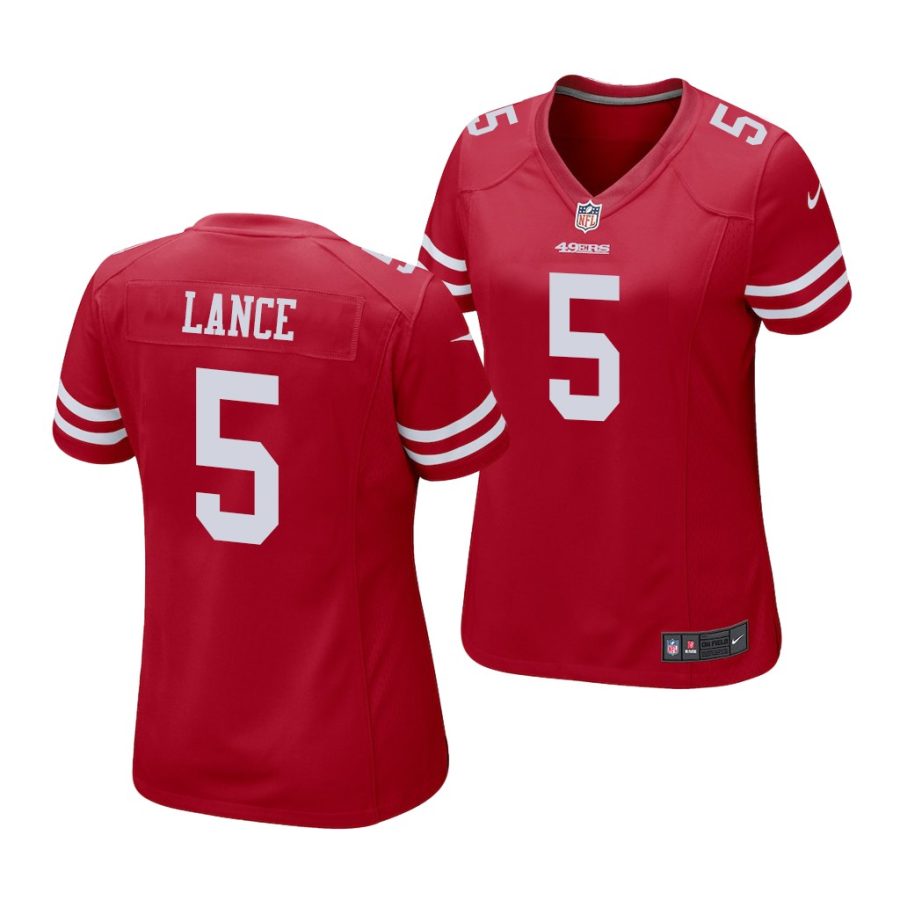 trey lance 49ers 2021 nfl draft game women's scarlet jersey