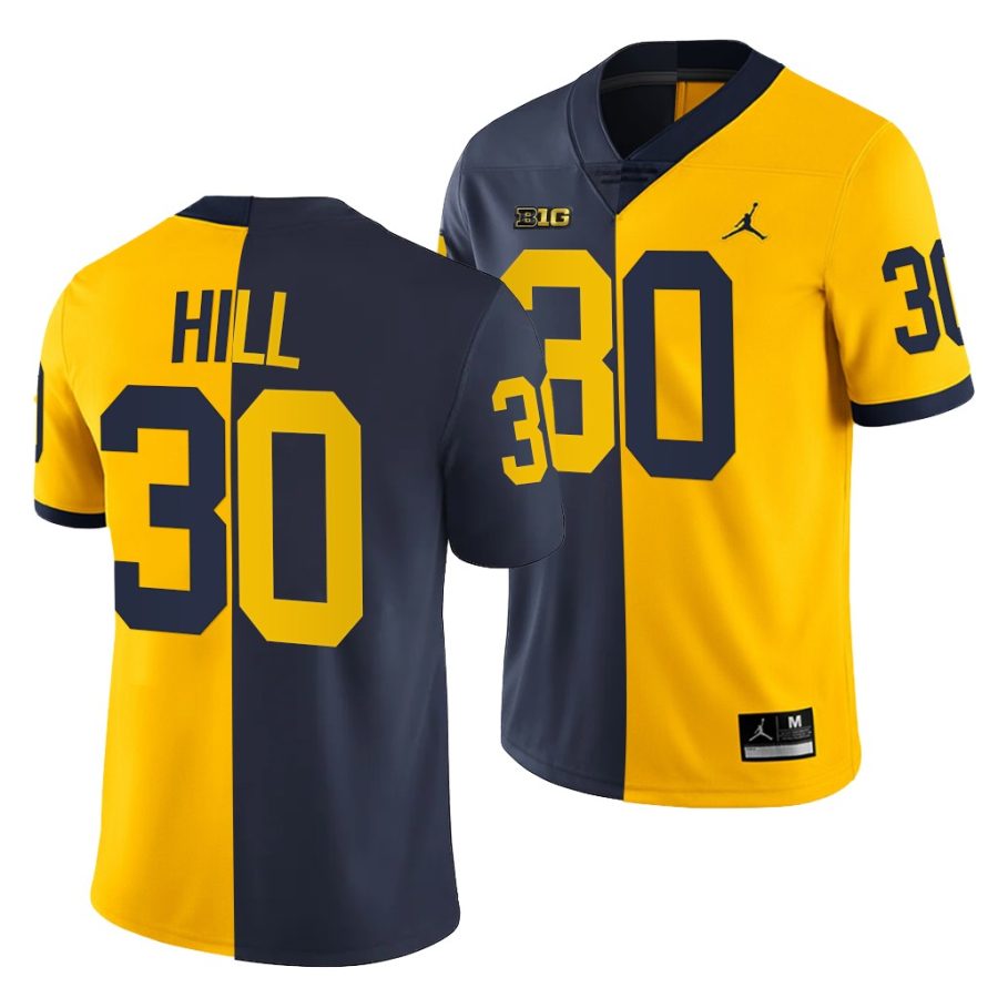 2021 22 michigan wolverines daxton hill navy maize split edition college football jersey