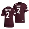 2021 22 mississippi state bulldogs will rogers maroon college football replica jersey