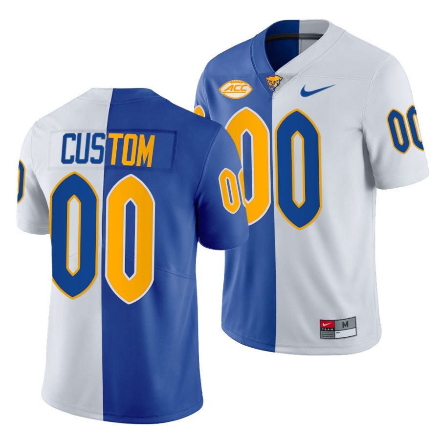 2021 22 pitt panthers custom royal white split edition limited football jersey