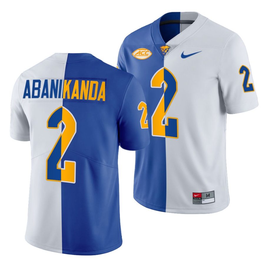 2021 22 pitt panthers israel abanikanda royal white split edition limited football jersey