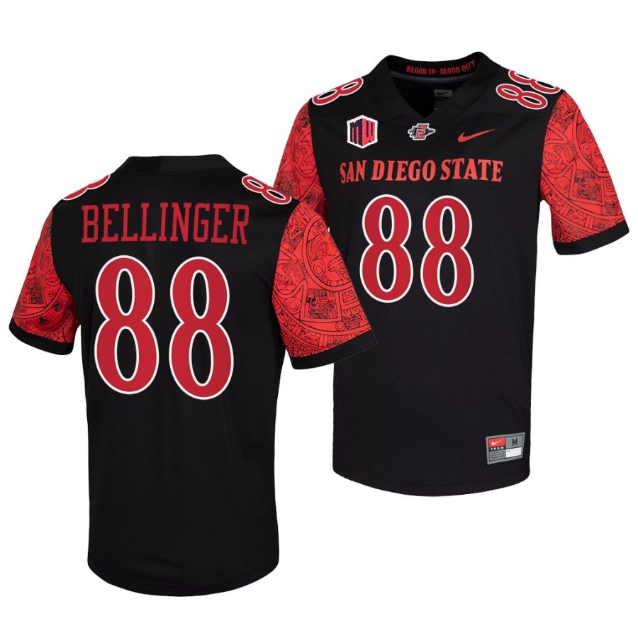 2021 22 san diego state aztecs daniel bellinger black calendar football blood in blood out jersey