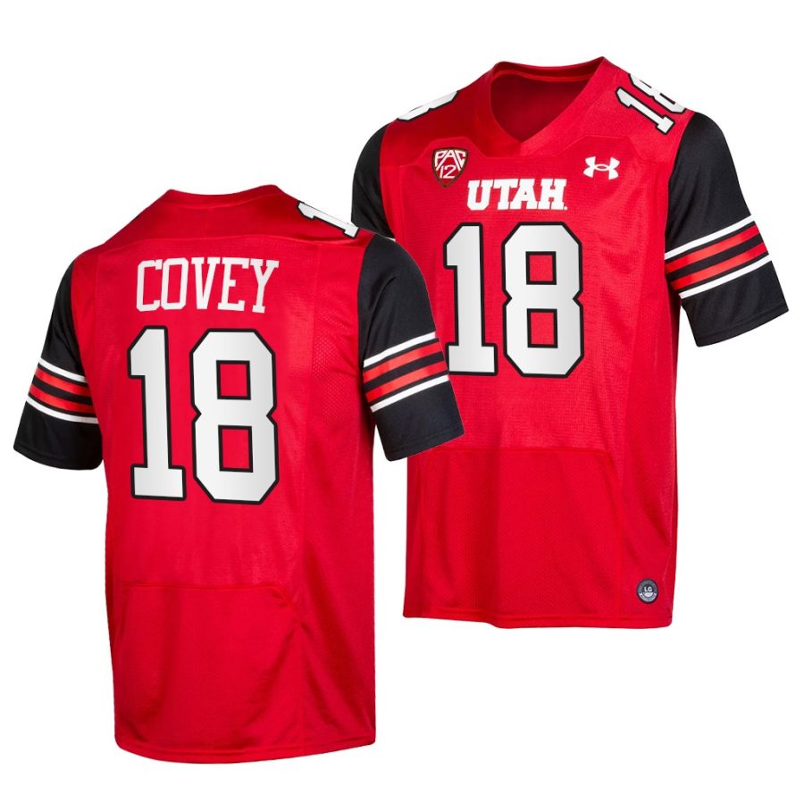 2021 22 utah utes britain covey red college football replica jersey