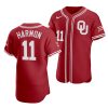 2021 oklahoma sooners de'vion harmon red vapor prime college baseball jersey