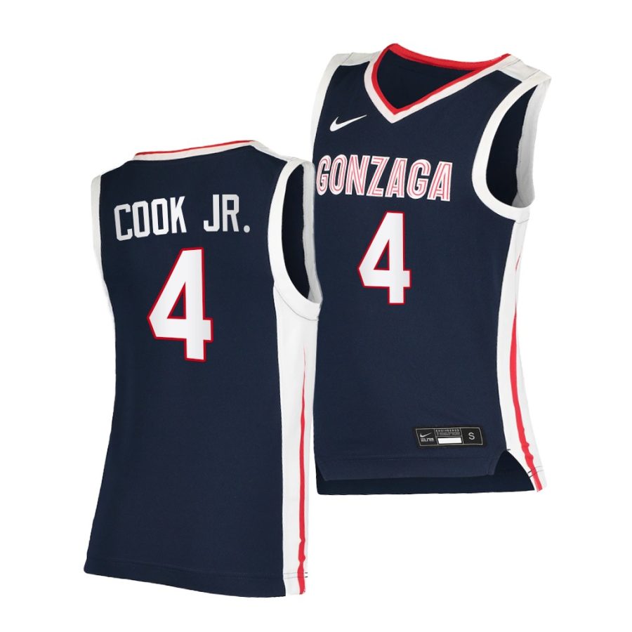 aaron cook jr. gonzaga bulldogs navy elite 2020 21 college basketball jersey