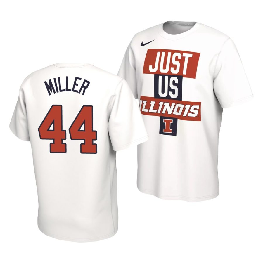 adam miller white just us bench illinois fighting illini shirt