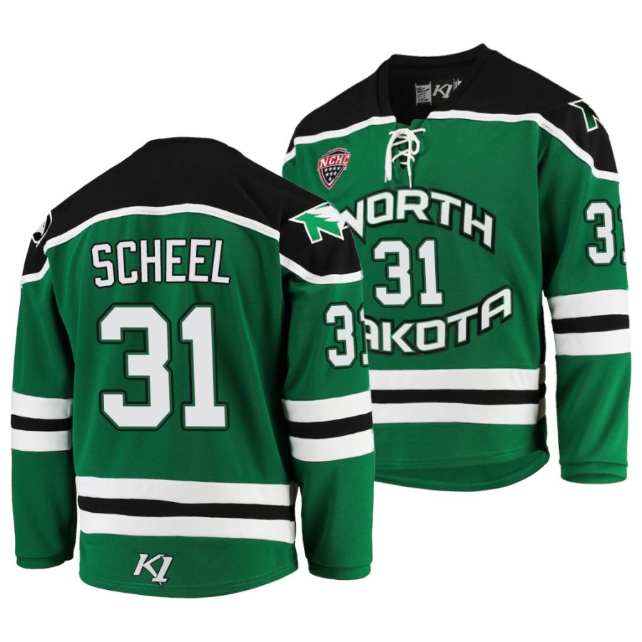 adam scheel nchc replica green college hockey jersey