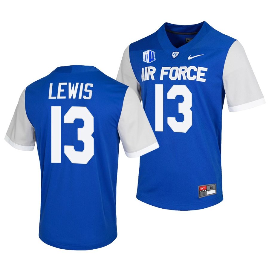 air force falcons brandon lewis blue college football game jersey