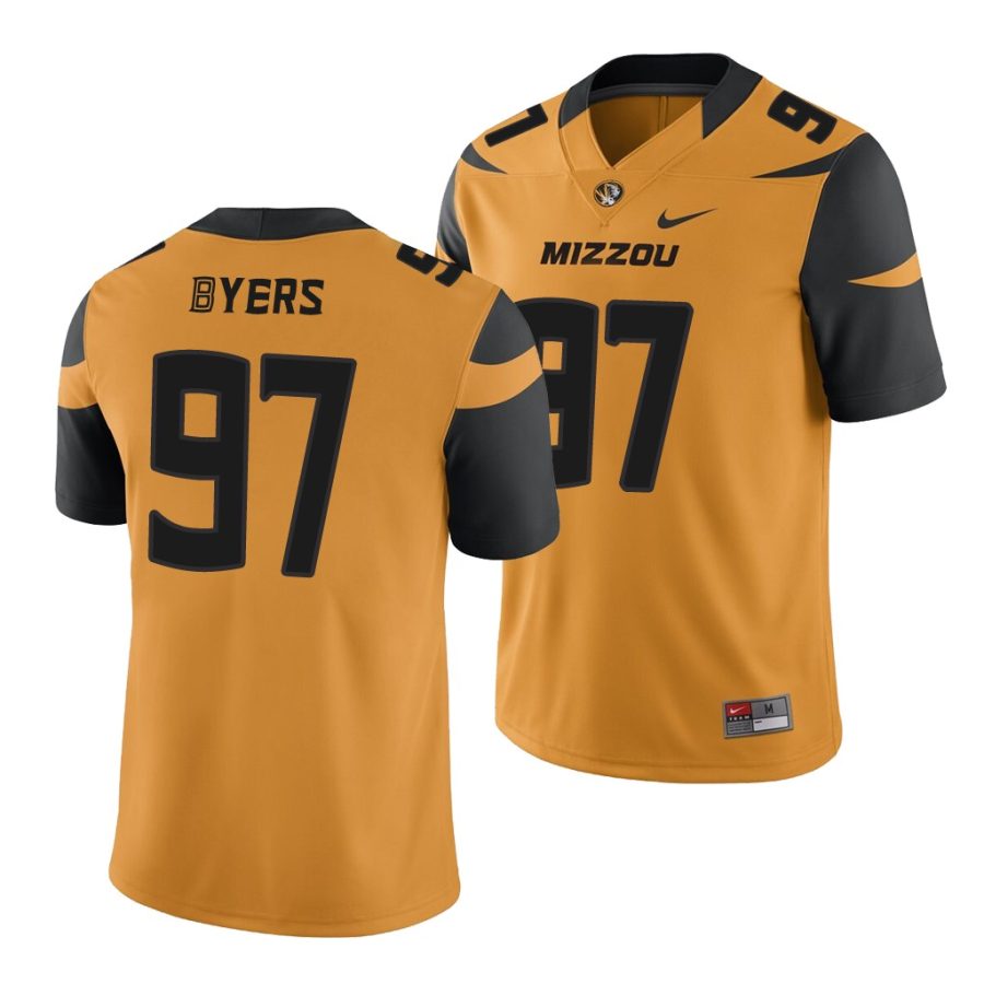 akial byers gold college football men's jersey