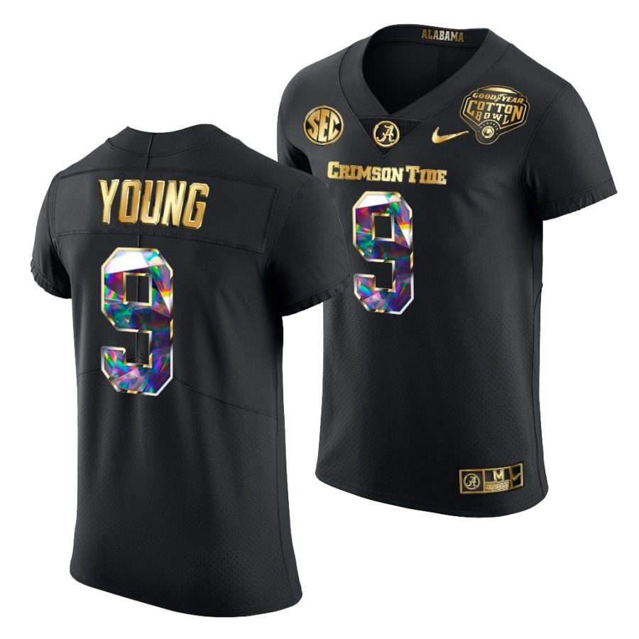 alabama crimson tide bryce young 2021 cotton bowl golden diamond edition black jersey