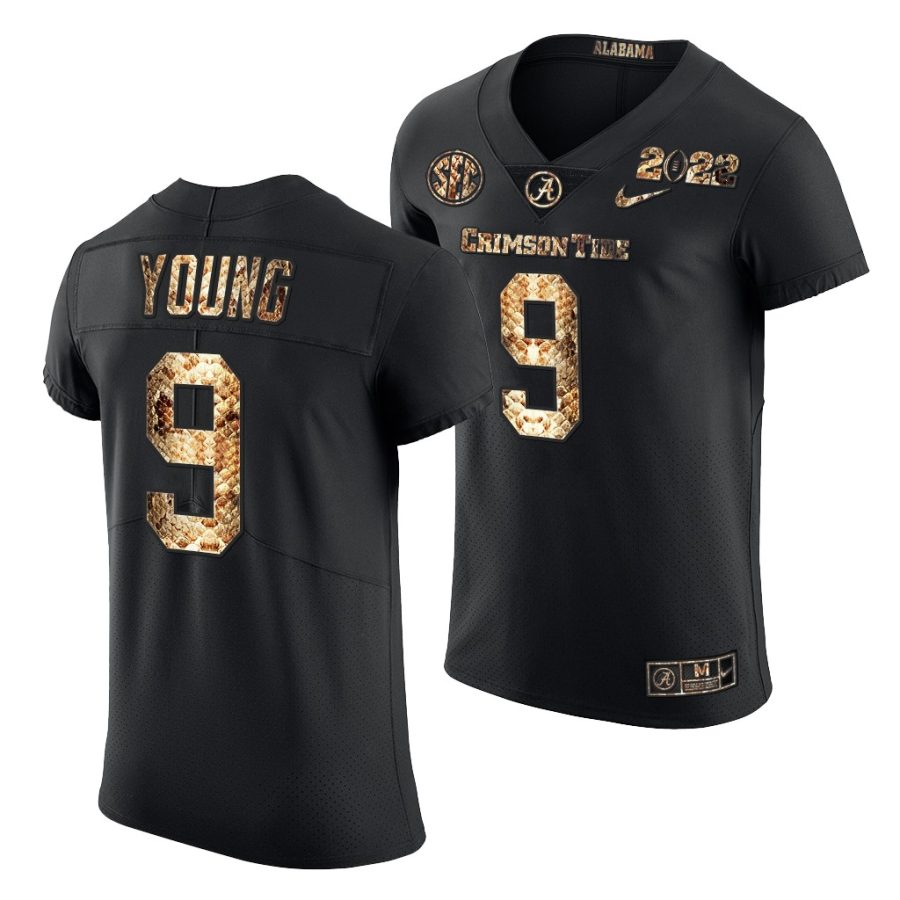 alabama crimson tide bryce young black 2022 college football playoff python skin jersey