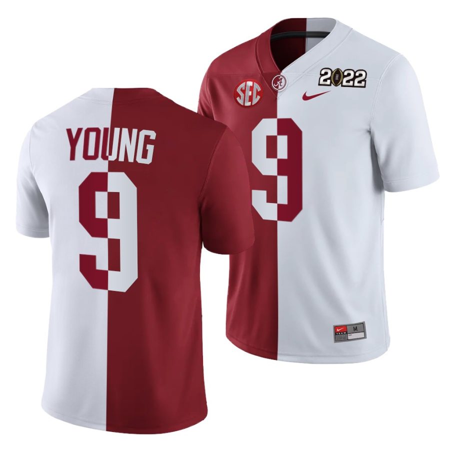 alabama crimson tide bryce young crimson white 2022 national championship split edition jersey