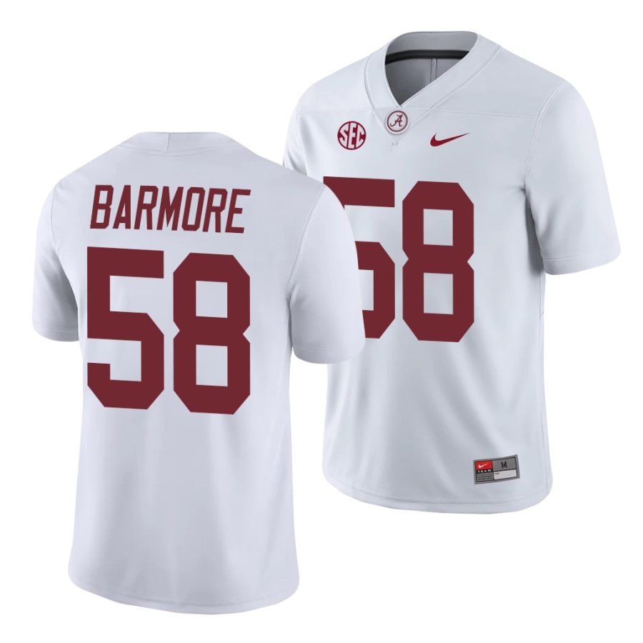 alabama crimson tide christian barmore white game college football jersey