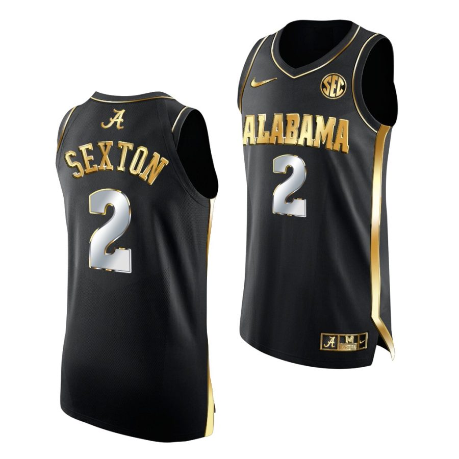 alabama crimson tide collin sexton 2021 march madness sweet 16 golden authentic black jersey