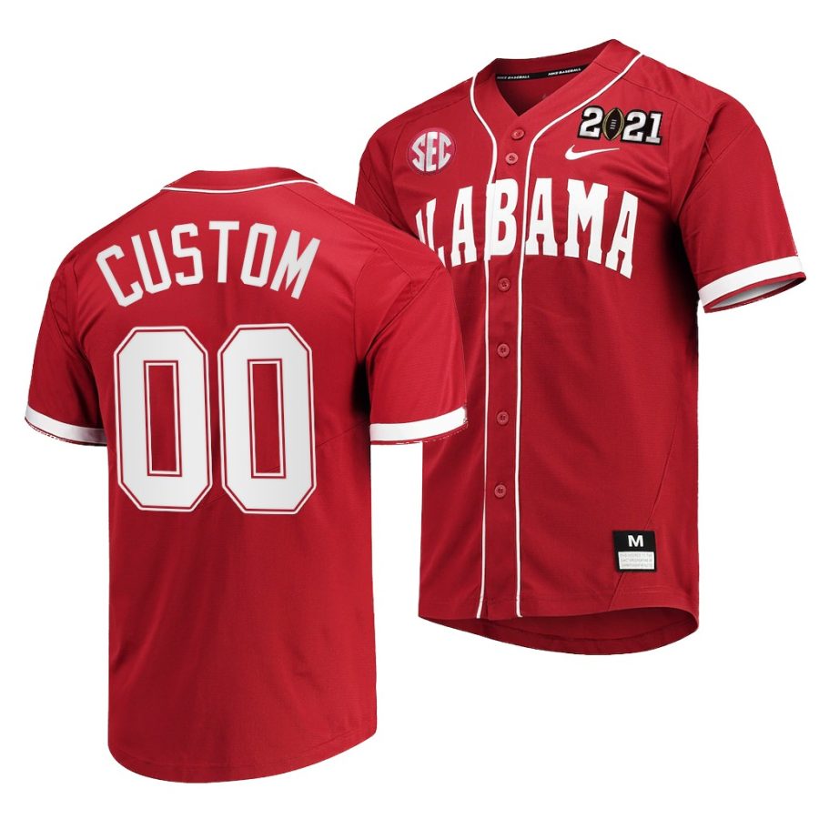 alabama crimson tide custom crimson 2021 cfp national championship special commemorate men baseball jersey