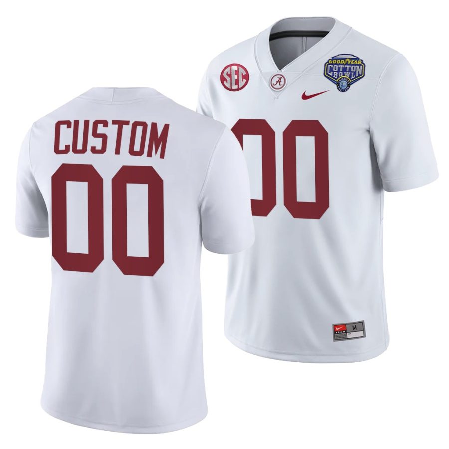 alabama crimson tide custom white 2021 cotton bowl college football playoff jersey