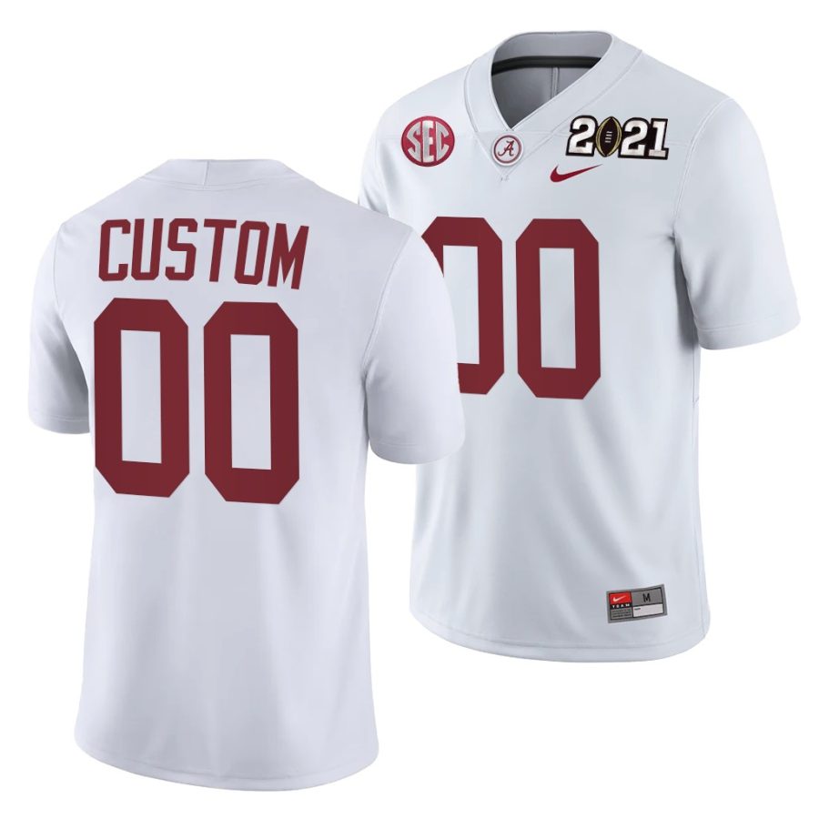 alabama crimson tide custom white 2021 rose bowl champions college football playoff college football playoff jersey