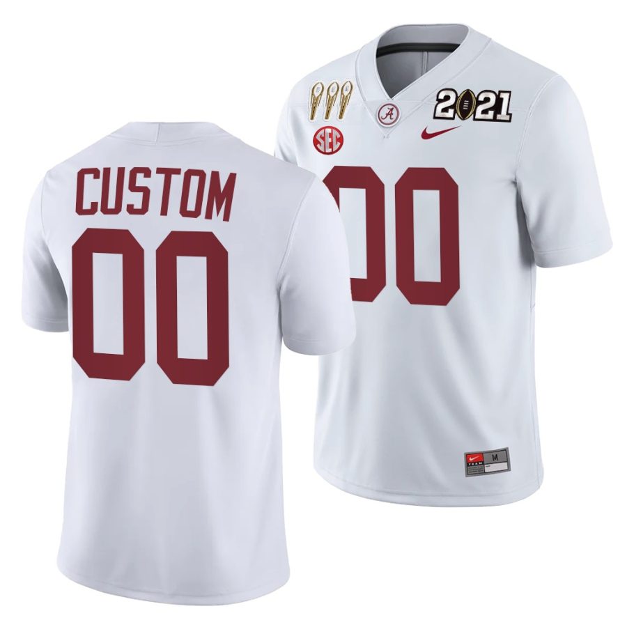 alabama crimson tide custom white 3x cfp national championship winner men jersey