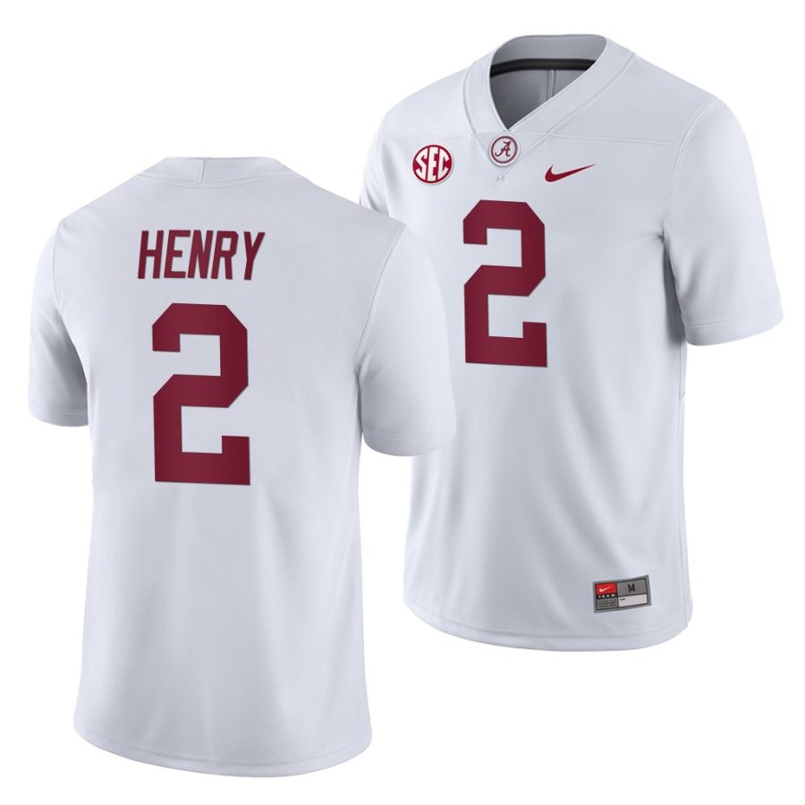 alabama crimson tide derrick henry white college football men's jersey 0