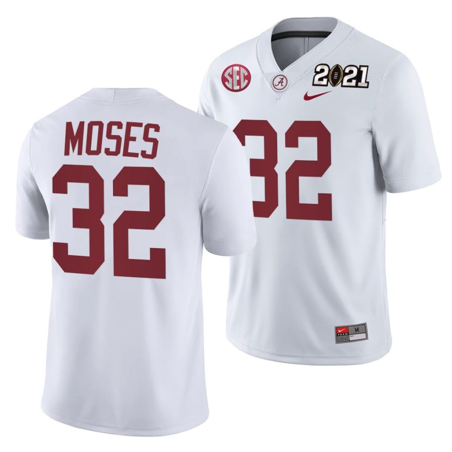 alabama crimson tide dylan moses white 2021 rose bowl champions college football playoff college football playoff jersey