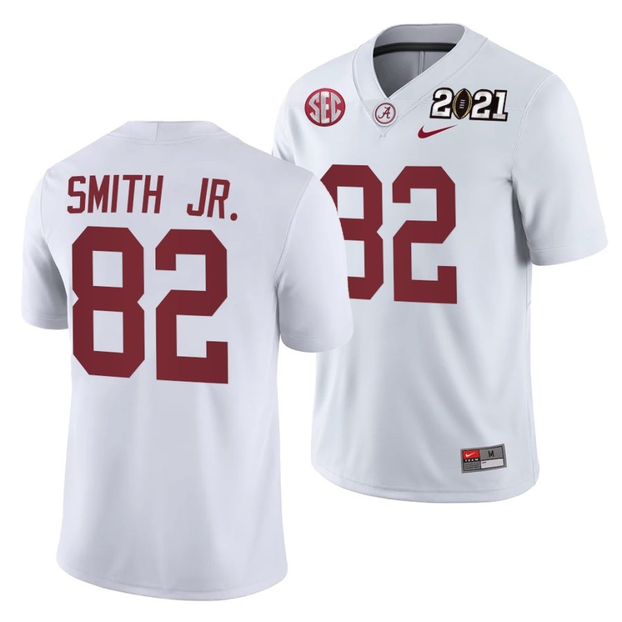 alabama crimson tide irv smith jr. white 2021 rose bowl champions college football playoff college football playoff jersey