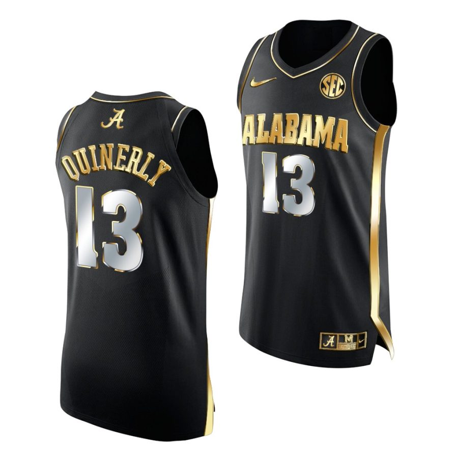 alabama crimson tide jahvon quinerly 2021 march madness sweet 16 golden authentic black jersey