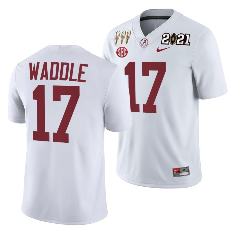 alabama crimson tide jaylen waddle white 3x cfp national championship winner men jersey