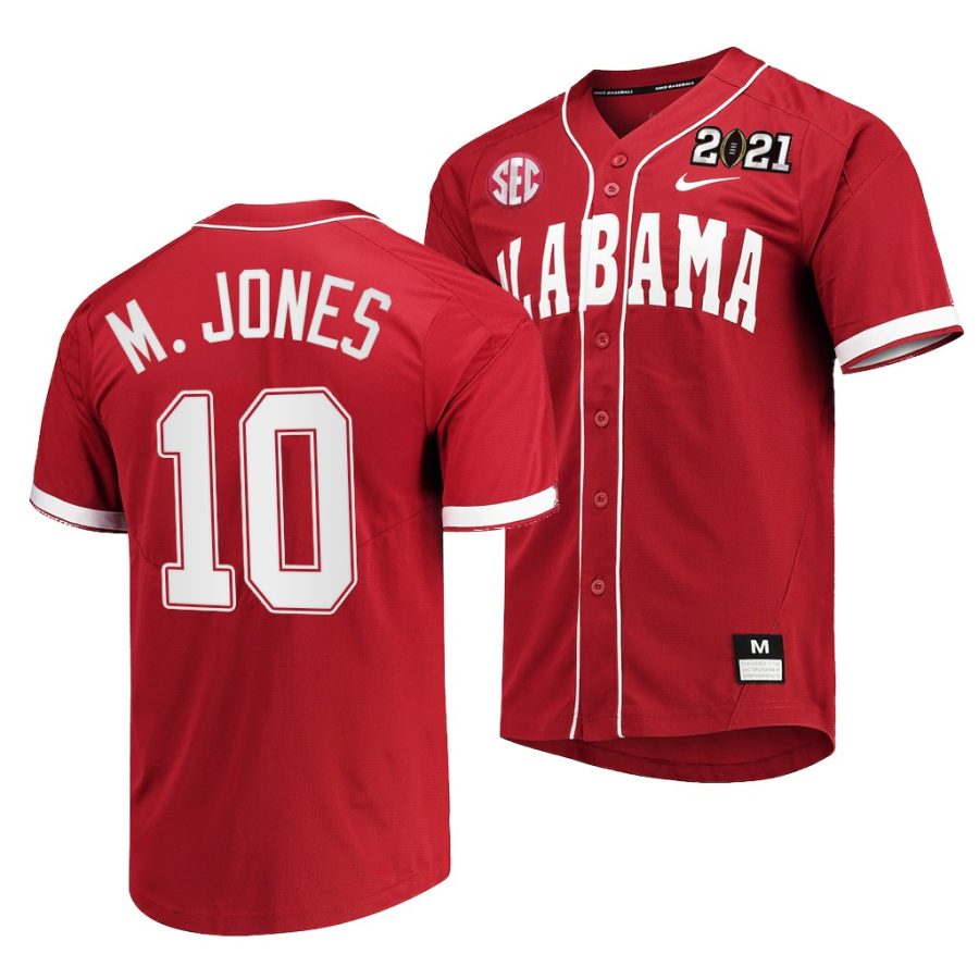 alabama crimson tide mac jones crimson 2021 cfp national championship special commemorate men baseball jersey