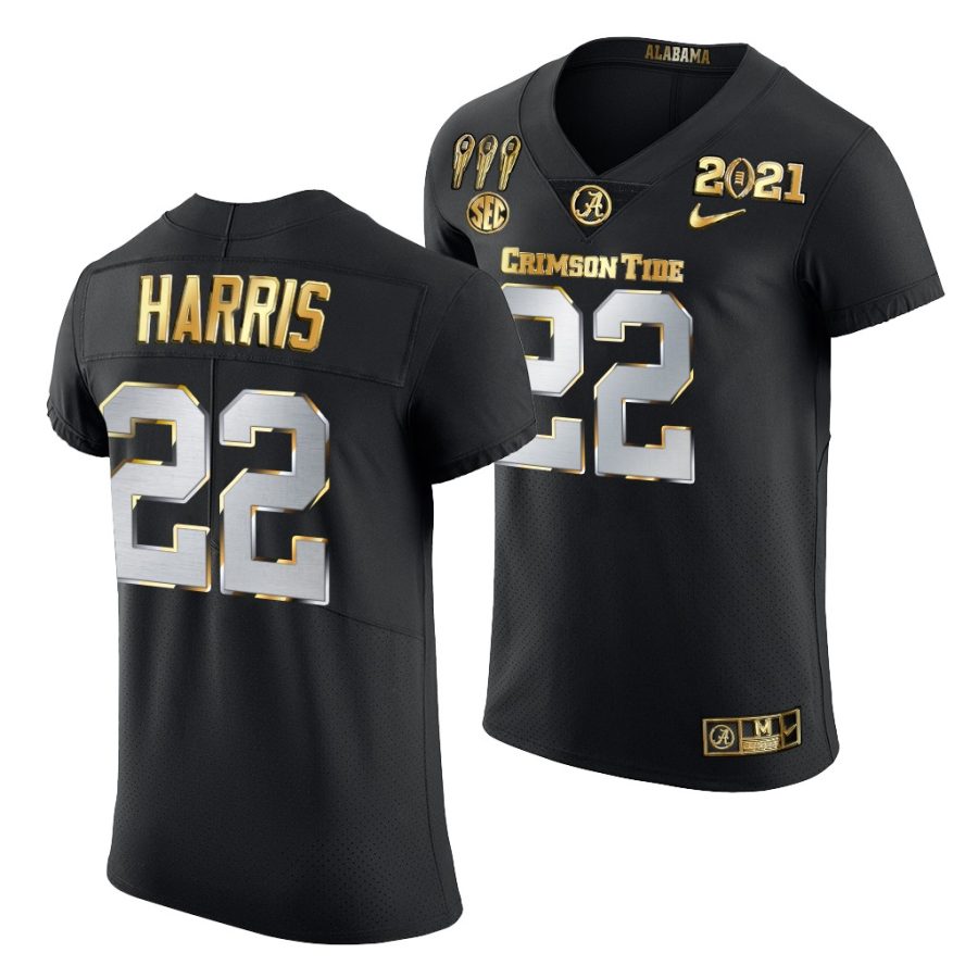 alabama crimson tide najee harris black 3x cfp national championship golden limited men jersey