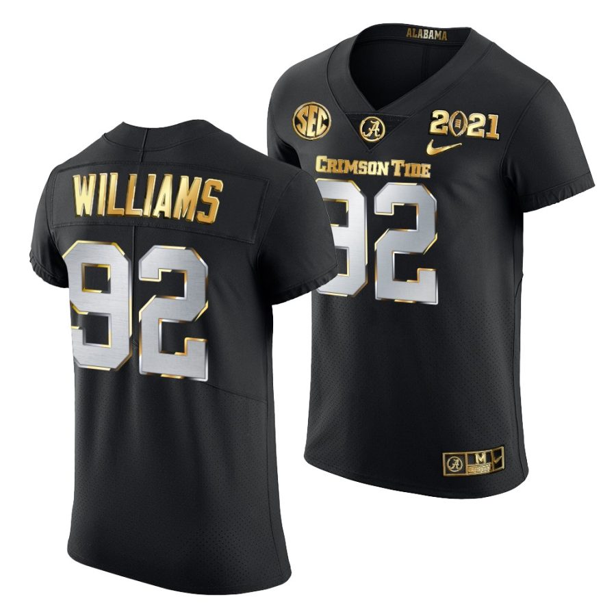 alabama crimson tide quinnen williams black 2021 college football playoff championship golden authentic jersey