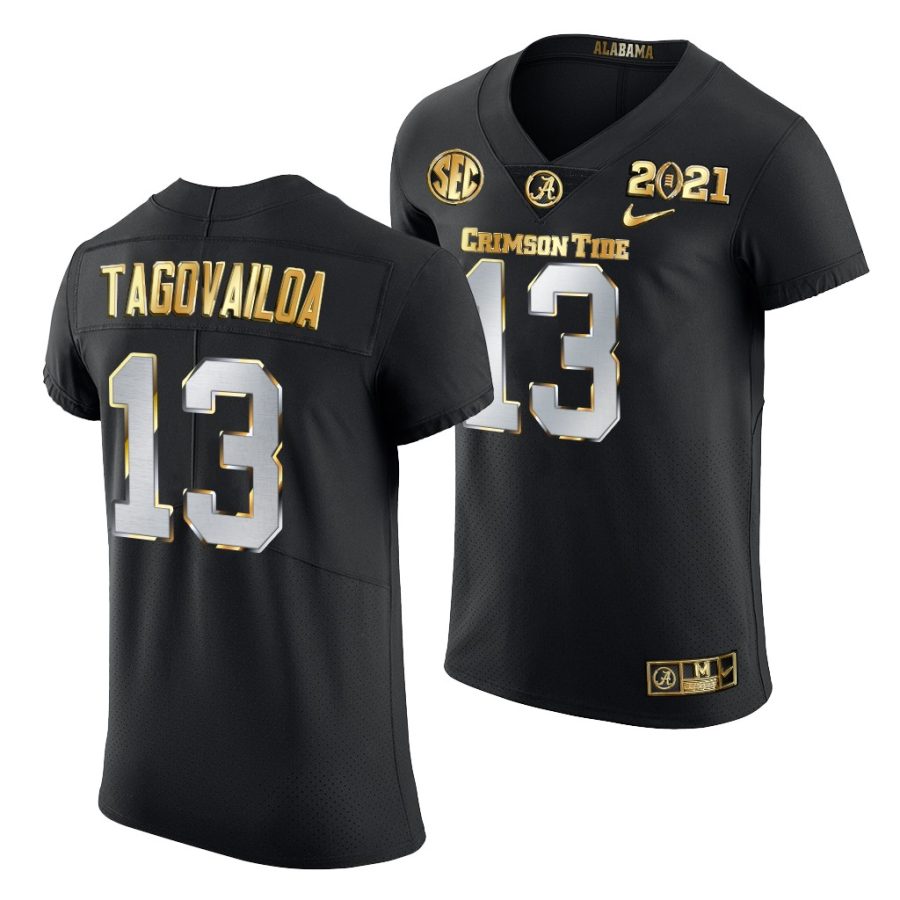 alabama crimson tide tua tagovailoa black 2021 college football playoff championship golden authentic jersey