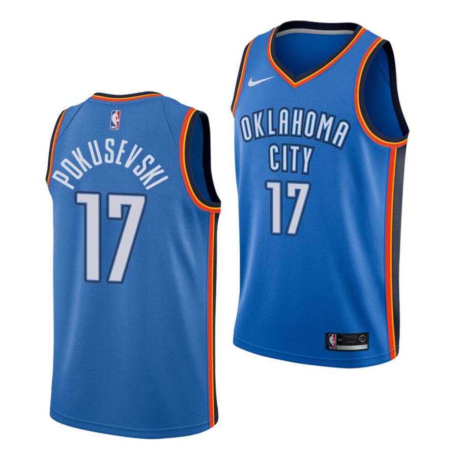 aleksej pokusevski thunder icon 2020 nba draft 2020 21 blue jersey